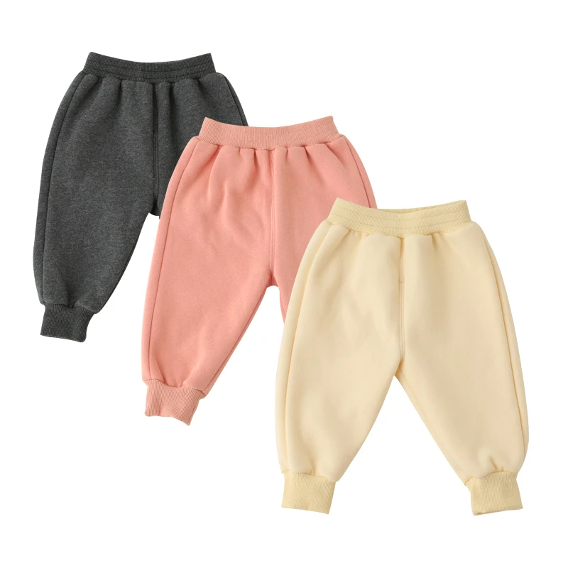 
Wholesale custom logo soft breathable elastic solid color organic cotton baby winter clothes pure cotton plus velvet pure cotton 