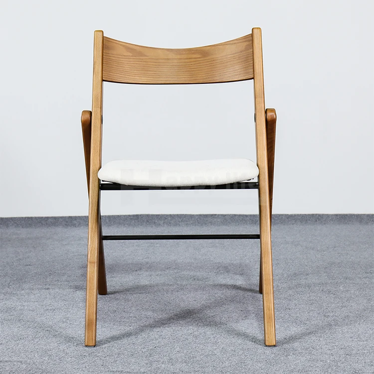Modern Design Antique Vintage Foldable Solid Wood Chair For Indoor Restaurant Cafe Balcony Garden Manufacturer Wholesale
