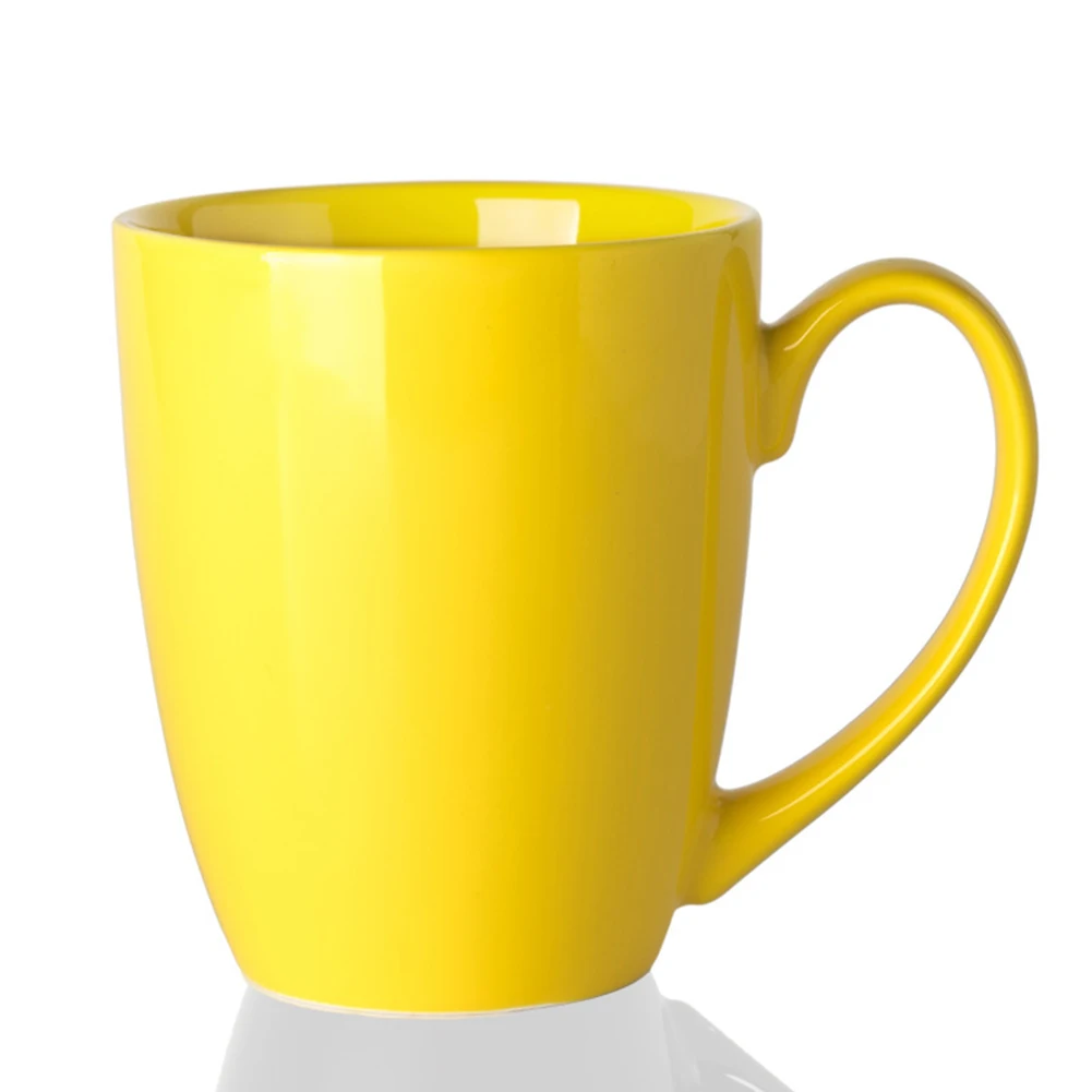 Wholesale Porcelain Yellow Mug, Colorful Ceramic Coffee Mug With Custom Print/
