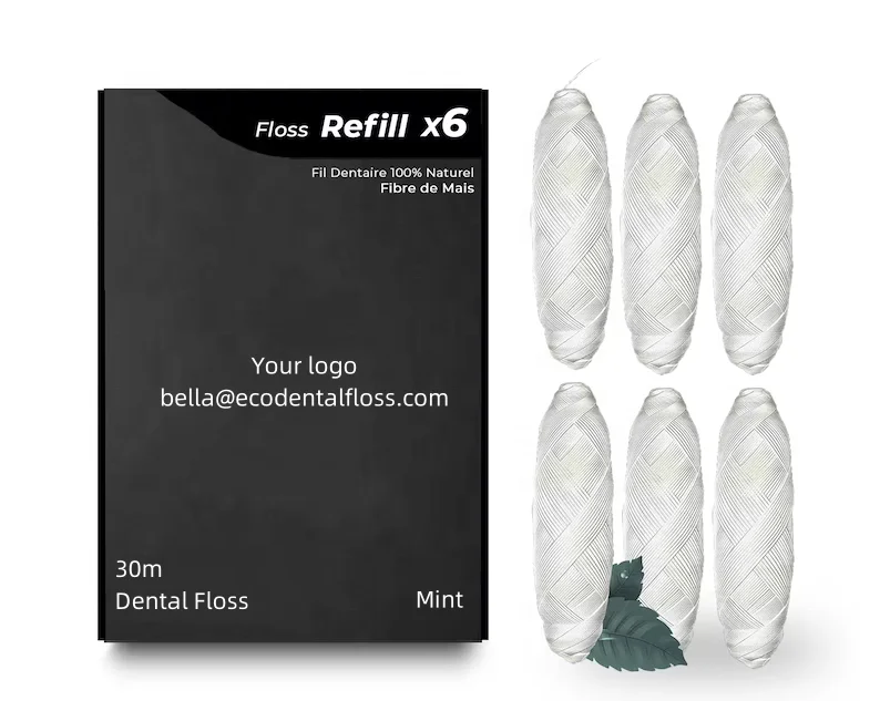 China manufacturer Natural Organic Bamboo Charcoal dental floss corn starch Eco Friendly silk floss vegan biodegradable floss