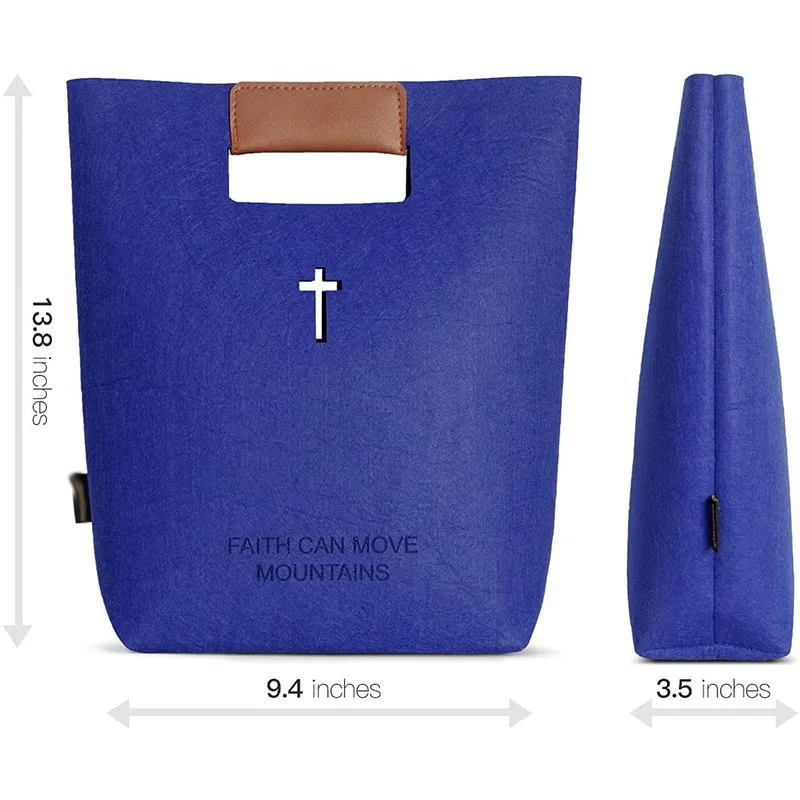 Carved Cross Holy Bible Bag,Bible Carrying Case,Christian Bible Tote Bag Felt Tote