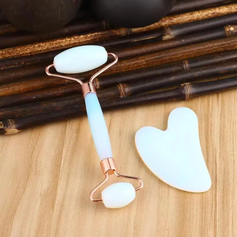 Factory Wholesale Natural Jade Face Roller-xiuyan White Jade-metal Stents With Glue