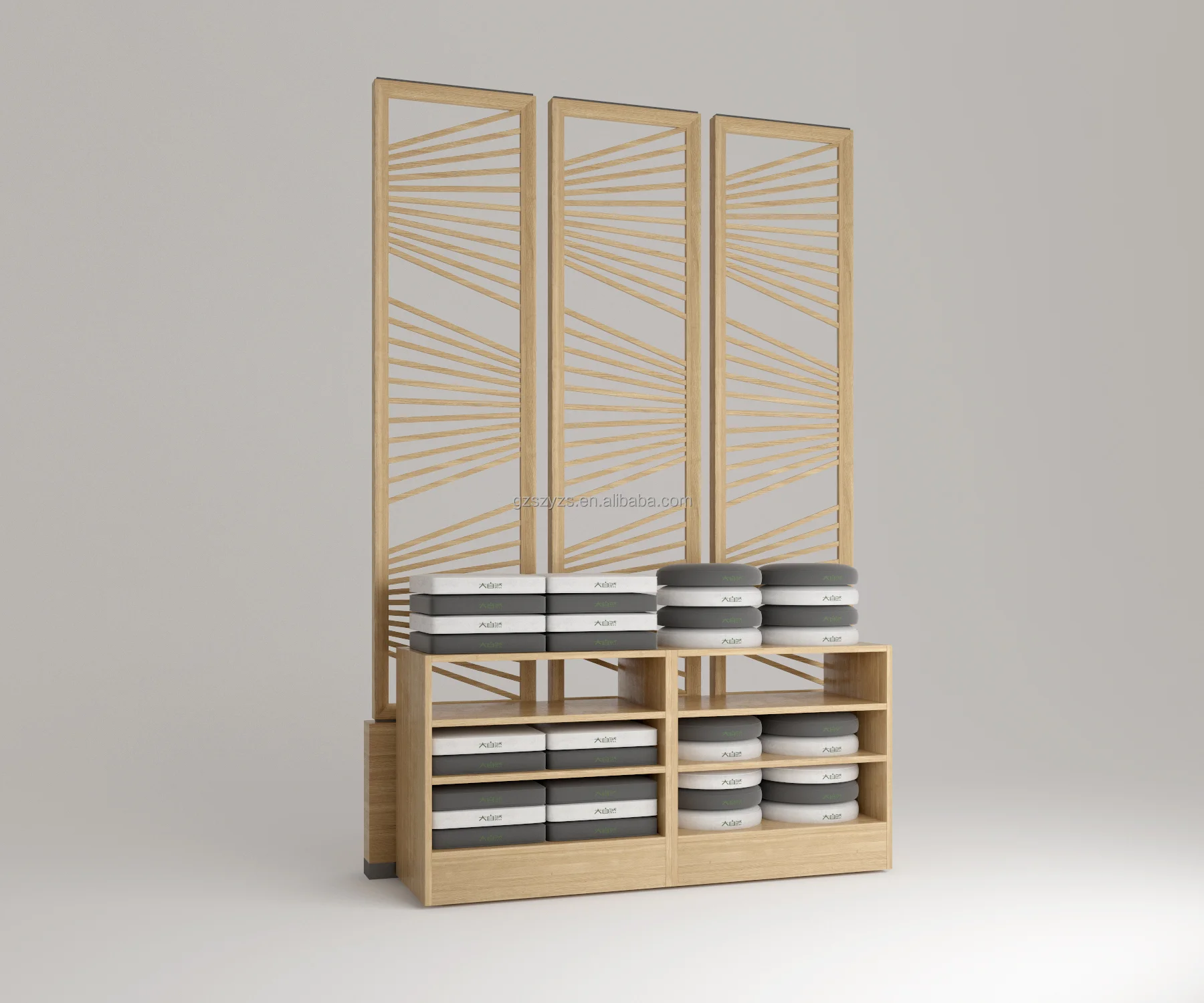 Modern Metal Acrylic & Cardboard Bedding Storage Display Cabinet for Retail & Shelf Use Bedding Display Racks