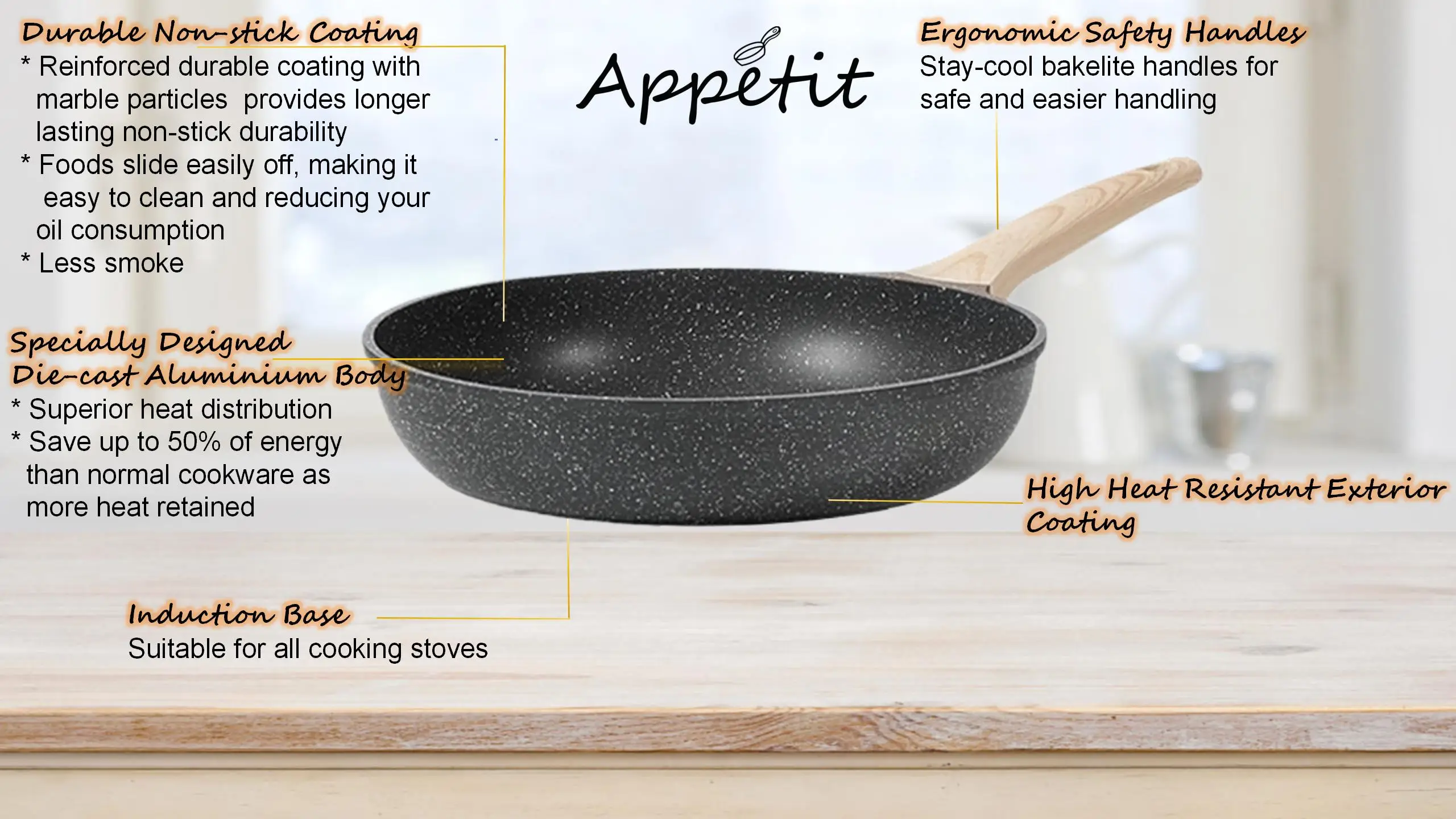 Pre-seasoned Aluminium Die Casting Machines Camping Cookware Combo Pot Frying Pan Non-stick Skillet