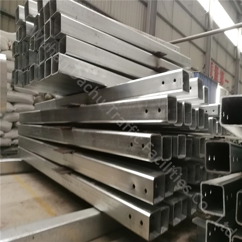 European Standard Hot-Dip Galvanized Square Steel Guardrail Post for Highway for England Finland Sweden Easy Fixing