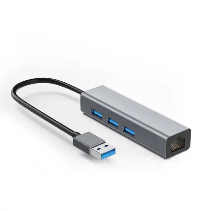 Custom Logo USB 3.0 to 1000Mbps Gigabit Ethernet Adapter Network Card with 3 USB 3.0 Hubs