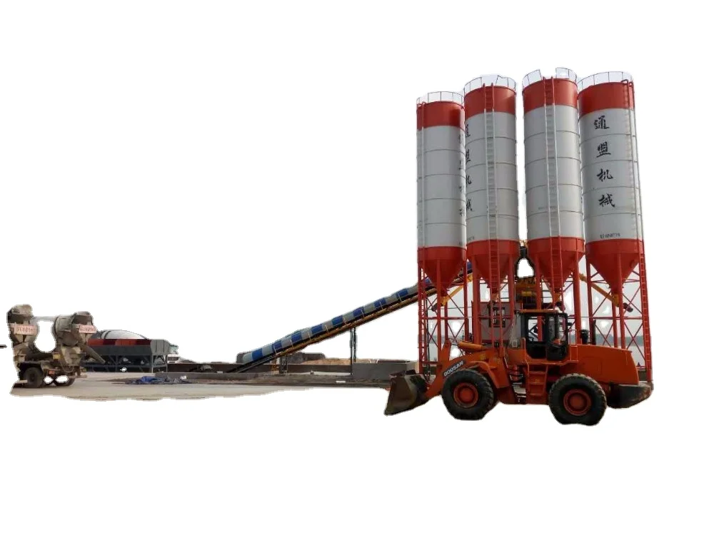 Capacity 109m3 Mobile Concrete Batching Mixer Plant with Lift Hopper