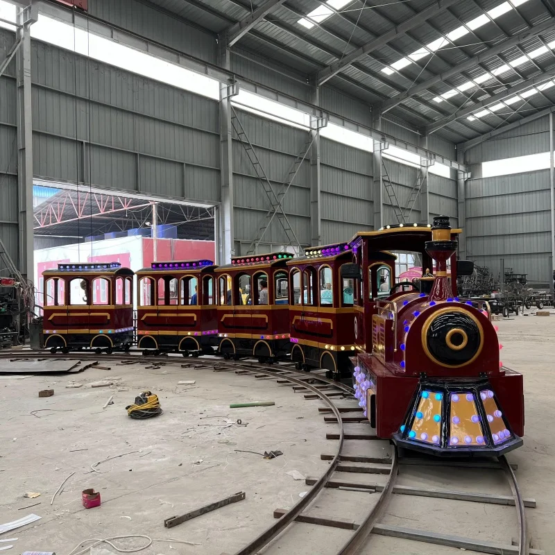 Popular thomas colorful amusement park electric track train rides for kids and adults