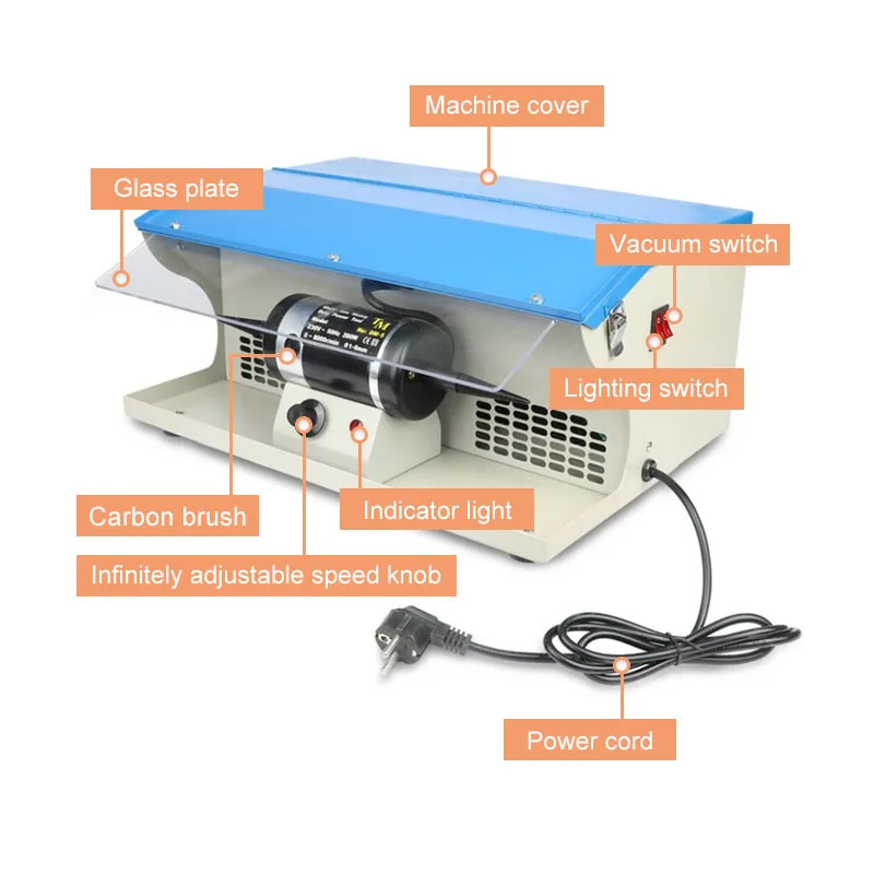 Jewelry polishing tool high polishing jewelry machine cloth wheel silver desktop jewelry vacuum polishing machine