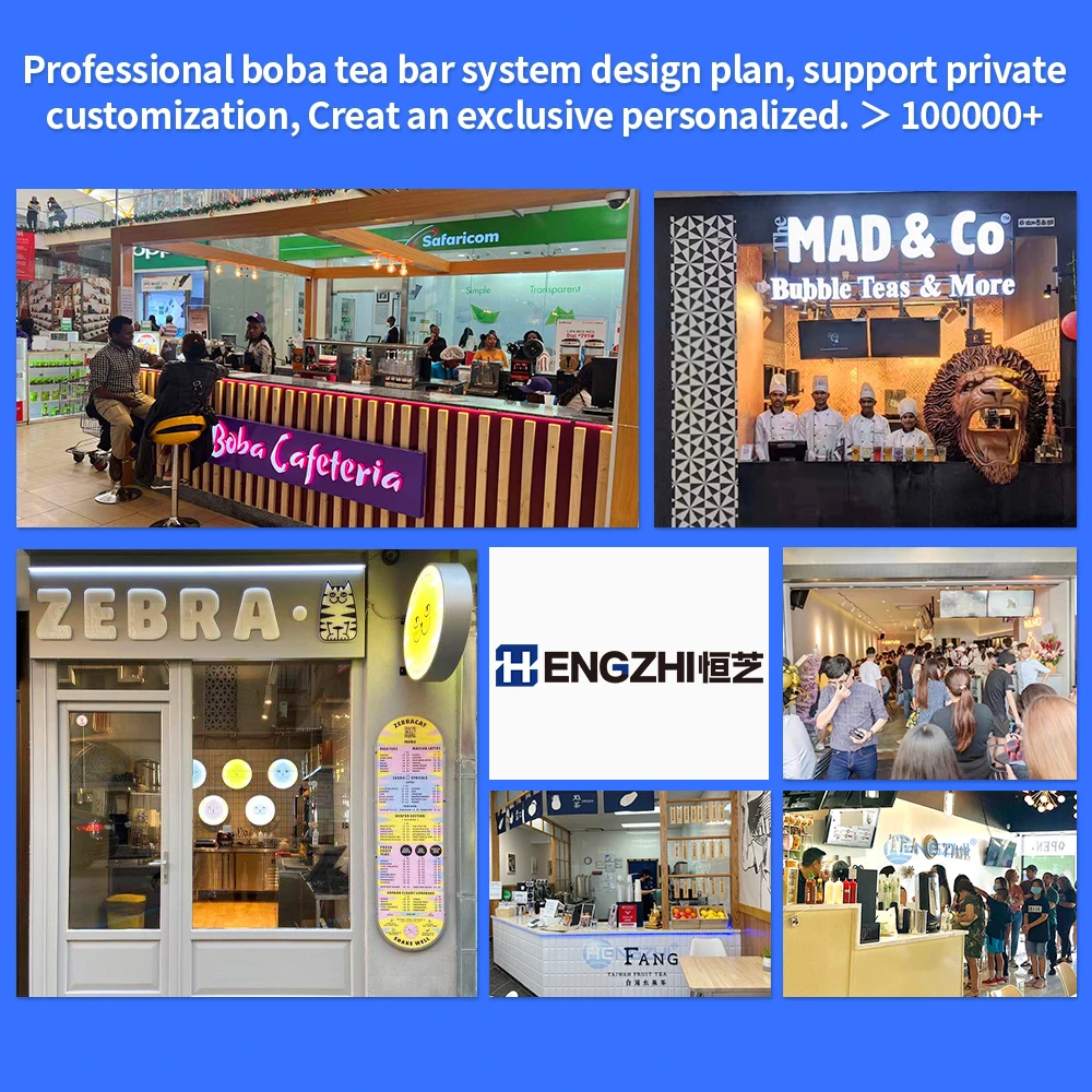 HENGZHI Commercial Bubble Tea Equipment Counter Bar Full Set Boba Tea Machine for Bubble Milk Tea Coffee Shop