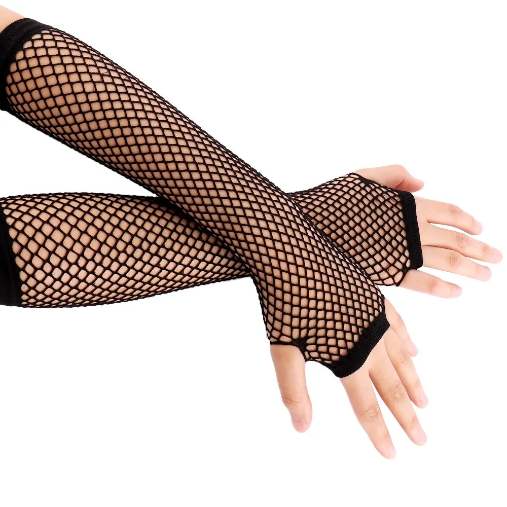 New Fashion Neon Fishnet Fingerless Long Gloves Leg Arm Cuff Party Wear  for Women Sexy Beautiful Arm Warmer