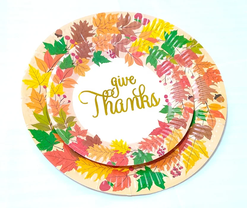  Профессиональная Праздничная декоративная тарелка для пиццы обеденная офсетная печать благодарим бумажную тарелку