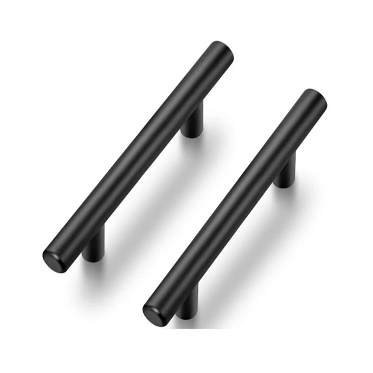 custom classic furniture cabinet Pulls Matte Black Stainless Steel Kitchen Drawer Pulls T bar cabinet handles