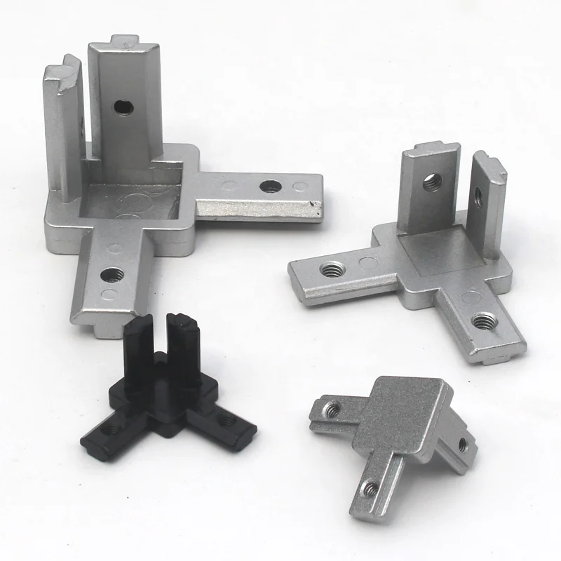 Aluminum T-Slot 3-Way 90 Degree Inside Corner Bracket
