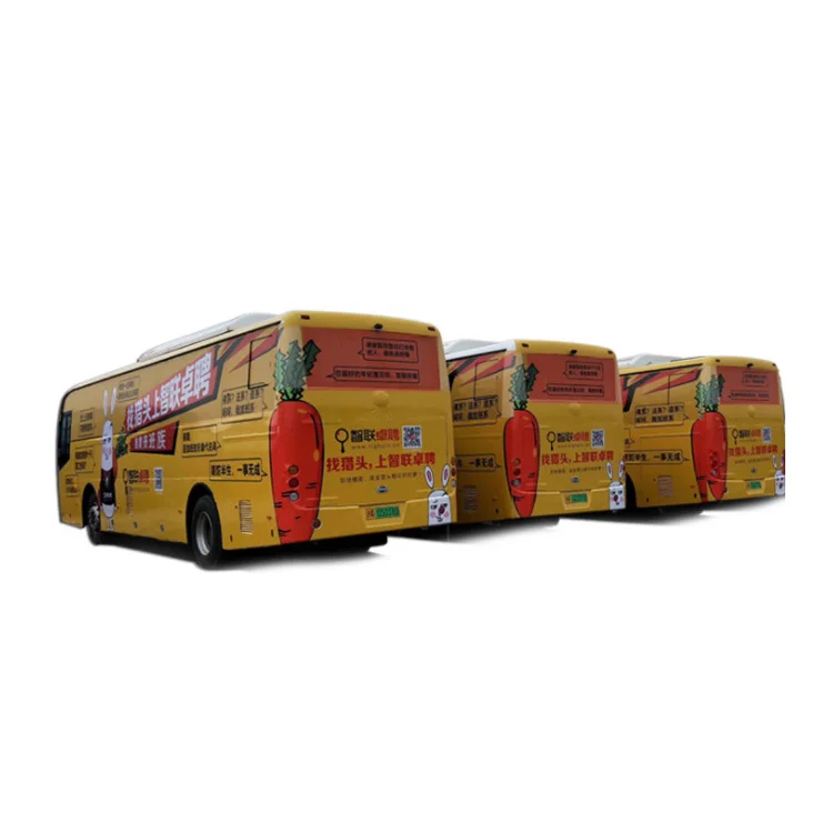 Pvc Digital Printing School Bus Yellow Custom Car Design Bus Body Sticker