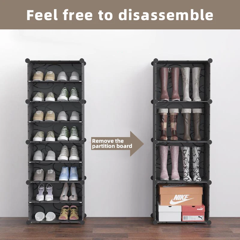 Cheap Price Home Furniture Modern Magnetic Assemble Stackable Folding Door Dust-proof Plastic Diy Shoe Storage Rack