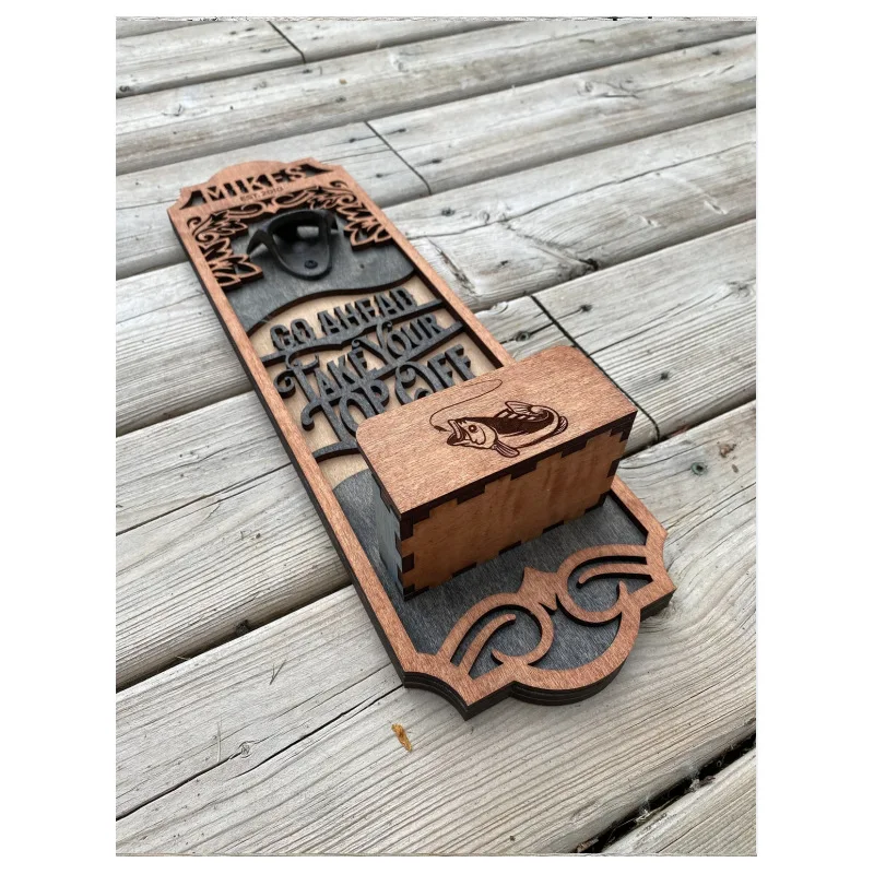 New wall mounted wooden bottle opener bottle cap collector kitchen bar wall decoration wooden crafts