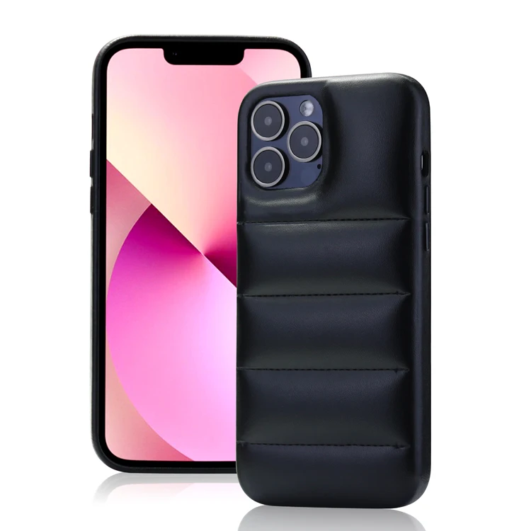 Hot Sell Phone case PU Puffer Case Cotton-Filled Down Jacket Phone Case for iPhone 14 Pro Max