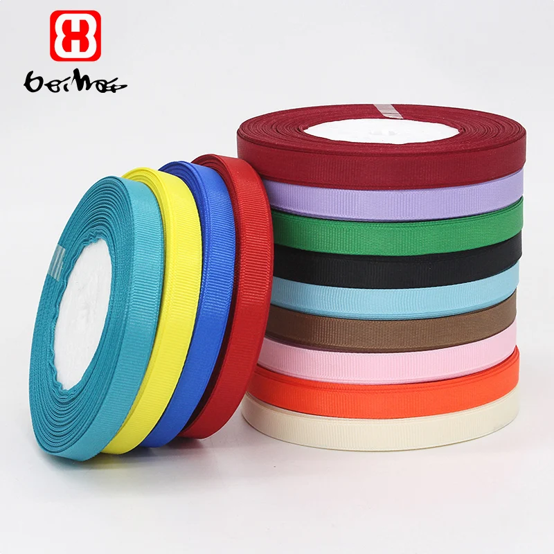 Factory Wholesale Gift Ribbon 100% Polyester 10 mm Grosgrain Ribbon Solid Color Double Face  Ribbon for Gift Wrapping