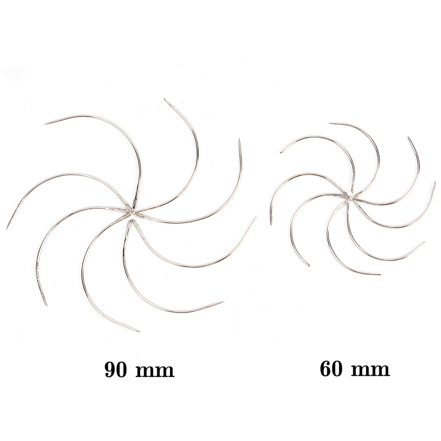 Leeons Cheap Price 6cm 9cm Sewing Needles Weaving Wig Tools C Curved Needles For Hair Extension