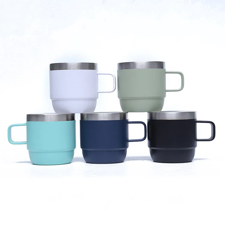 6oz Hot Cold Drinks Tumbler mini insulated vacuum coffee travel mug cup stainless steel coffee mug with handle