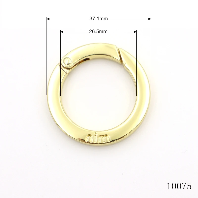 Gate Close Loop Clasp for Bag Golden Custom Logo Round Spring Plated Square Edge 1 Inch Metal Brass Ring Fashion Rings O Ring