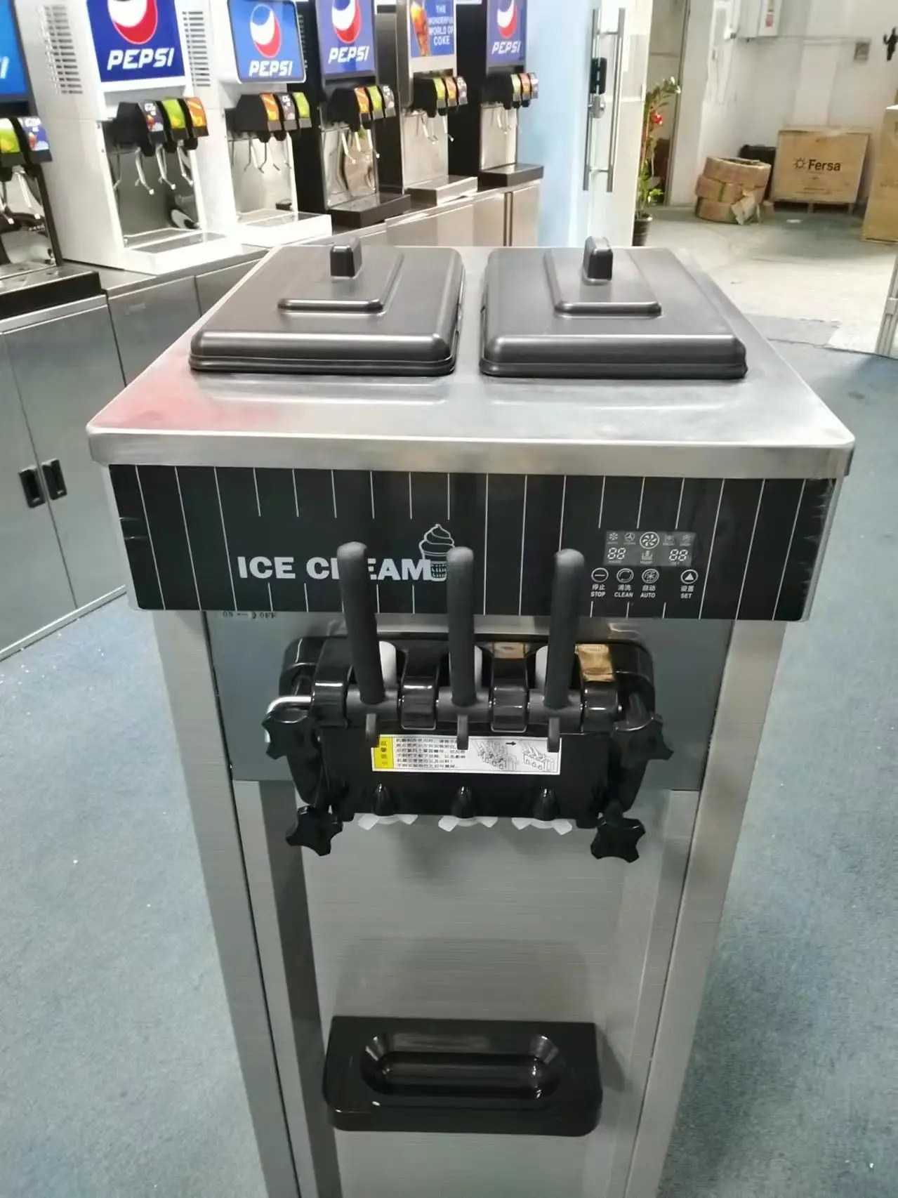 Factory sales best price ice cream machine commercial soft ice cream maker 2+1 flavors ice cream machine