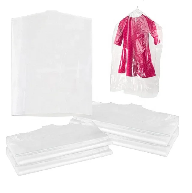 Customized Disposable Transparent Plastic Clothing Hanging Bag Hanging Garment Suit Coat With Dust Cover Dustproof