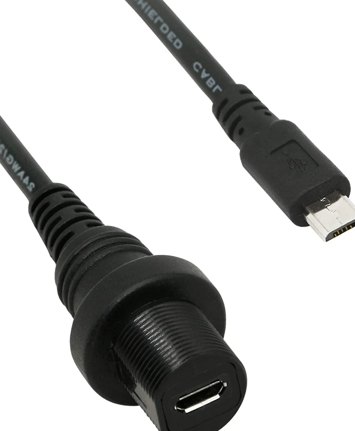 Micro Usb Ip67  5pin Male To Micro 5pin Female  Connector For Car Boat DashboardMicro Usb Panel Mount Extension Dash Flush Cable