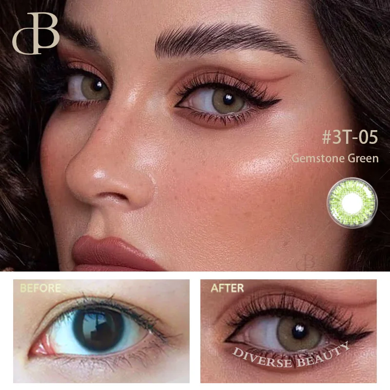 hot yearly eye colored contact lenses natural 3-tones contact lenses with custom design logo contact lenses wholesale