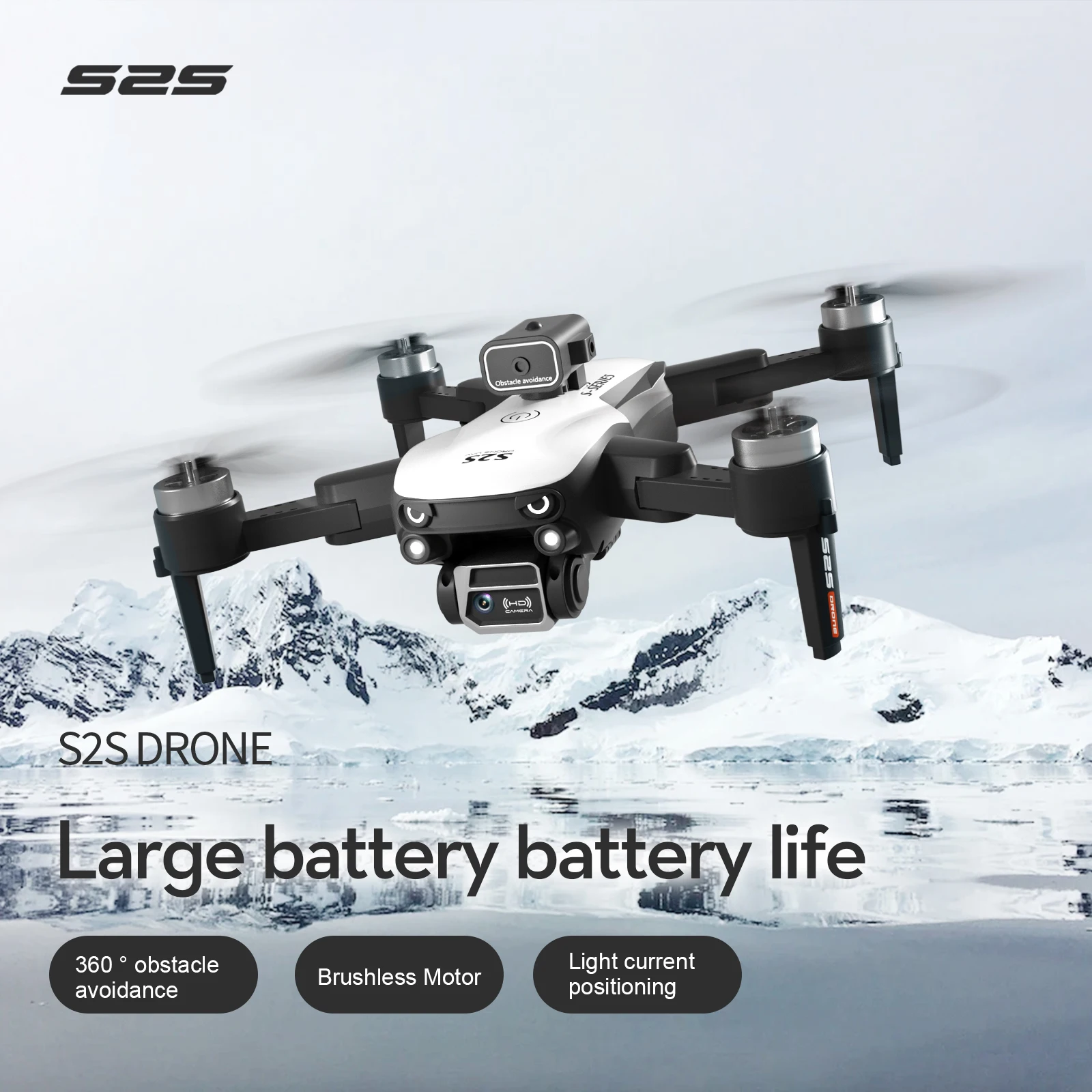 New style S2S Drone 4K HD Dual Camera Brushless Motor Obstacle Avoidance RC Helicopter Professional Foldable Quadcopter Toy Gift