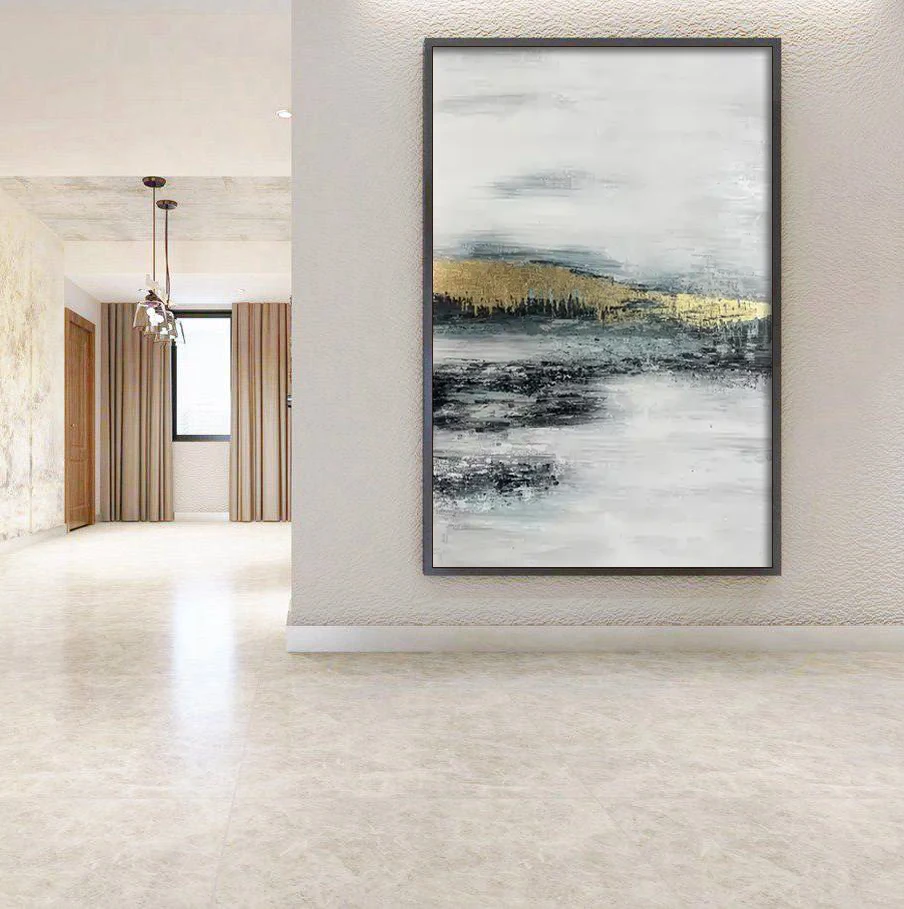 Home Decor Large 3D Hand Paintings Abstract Canvas Wall Art Gold Foil Oil Painting Hand Painted Textured Art