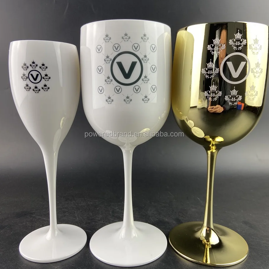 customized 16oz Acrylic PS Plastic Party Wedding Drinking Wine Champagne Glasses Cups Glass