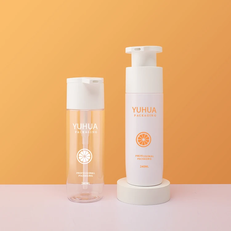 Shower shampoo refillable dispenser bottles240ml reusable conditioner body wash bottles with press pump plastic lotion bottle