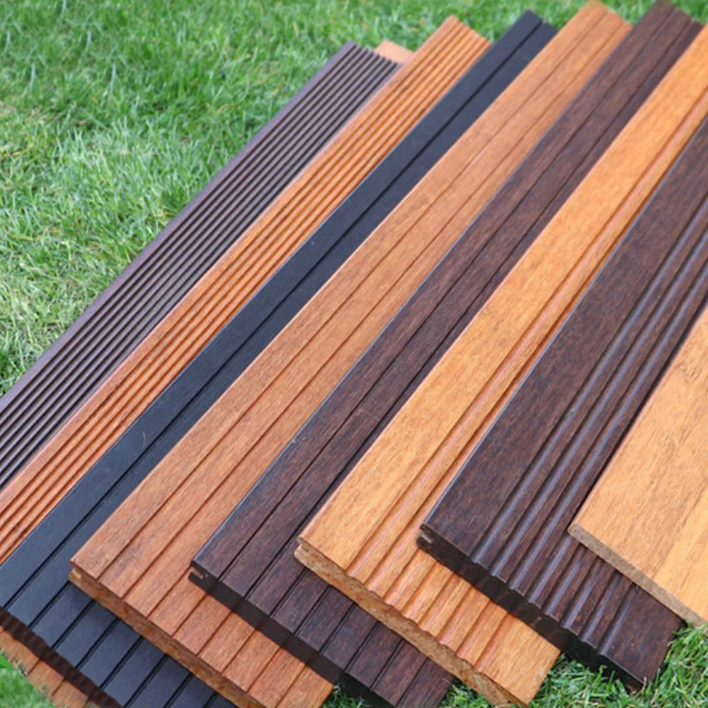 JOOLAN Garden balcony deep carbon wooden bamboo decking carbonized waterproof outdoor bamboo flooring