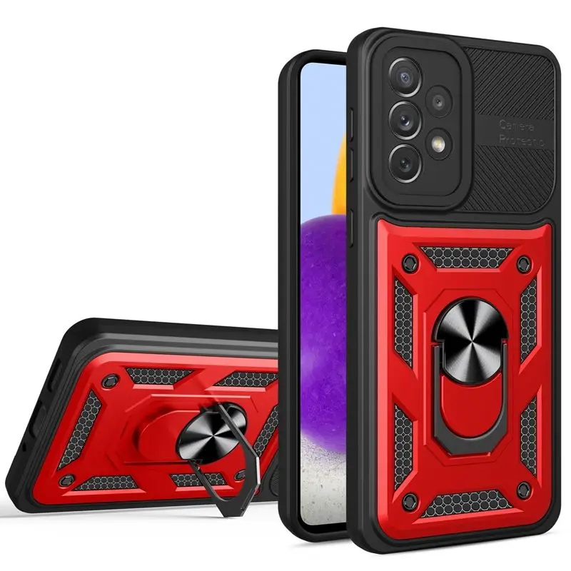 Shockproof TPU PC Cover Metal Ring Holder Phone Case Hard Bumper Back Cover For Samsung Galaxy A33 A53 A52 5G A12 A13 A03 Core