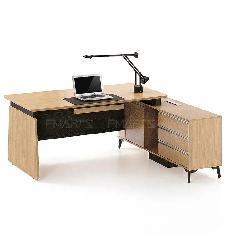 Custom Made Delicate Table Furniture Curved CEO Desk Office