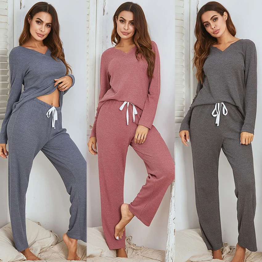 Supplier custom summer long sleeve elegant sleepwear pijama femme for women nightwear cosy modest family ladies sleepwear