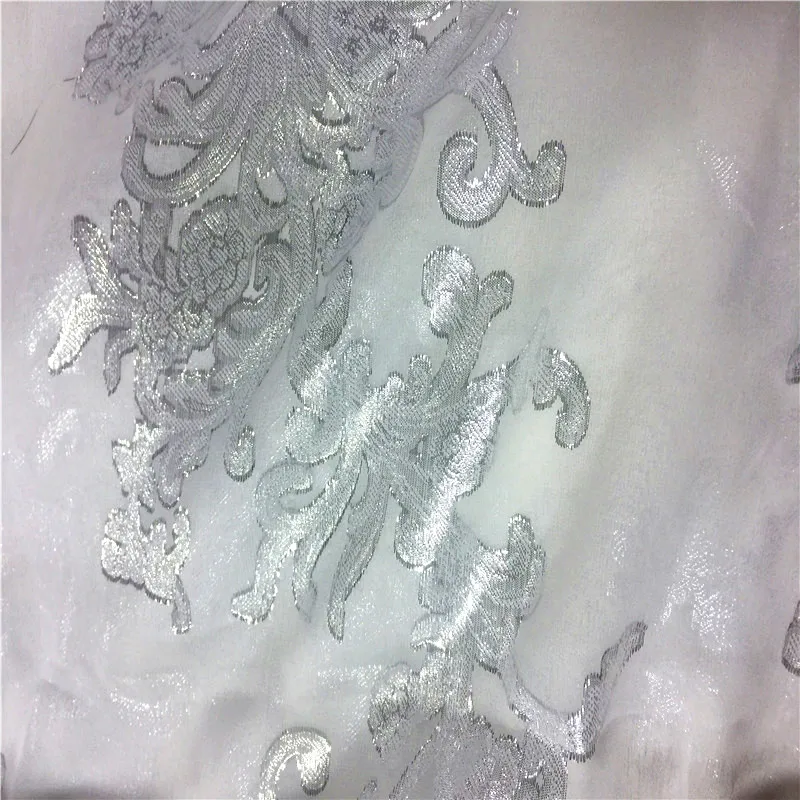 Шелковая жаккардовая ткань, шелковая Смешанная люрексом парчовая ткань, шелковая Сари ткань