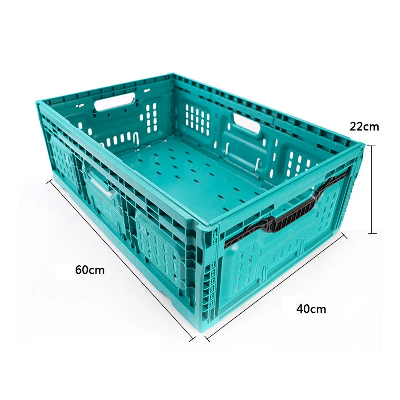 Green Stackable Plastic Collapsible Milk Crates Utility Folding Milk Crates