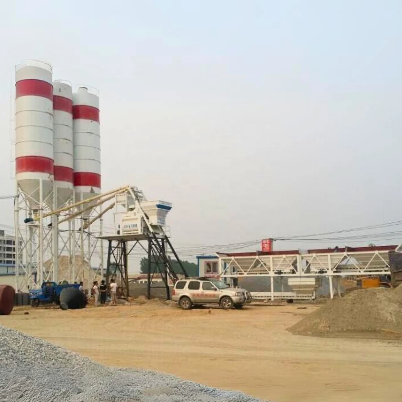 100m3/h Ready mix concrete plant big capacity concrete batching plant cement skip type concrete mixing plant full automatic