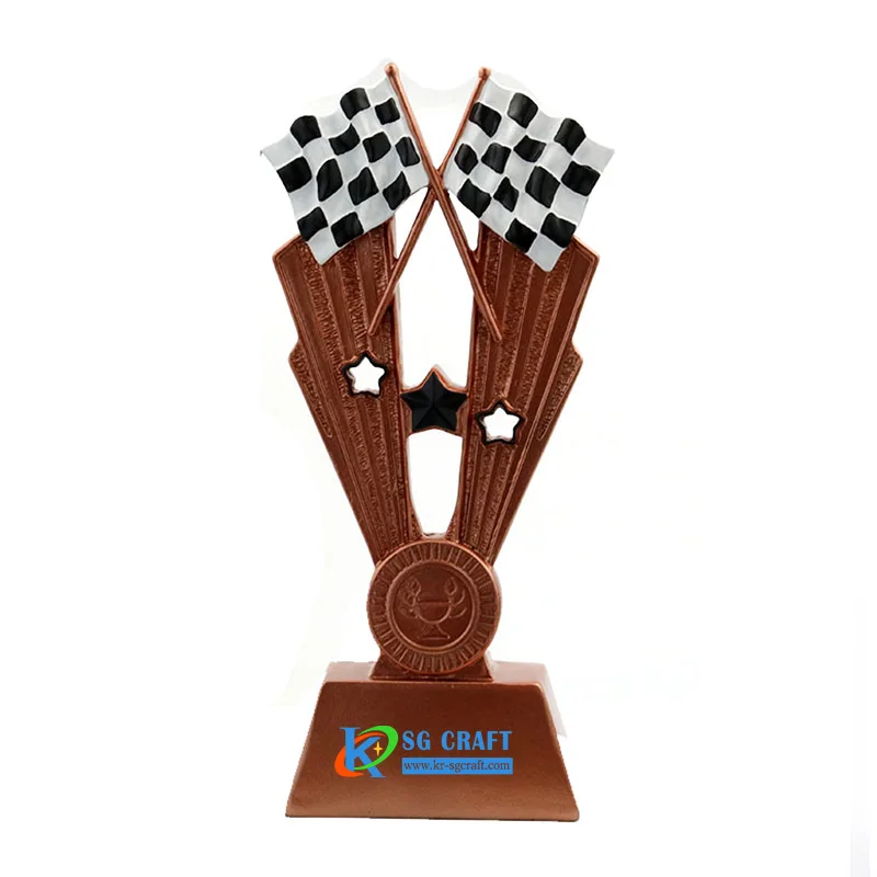 New arrive big crystal gold sliver bronze sport trophy resin cups from china