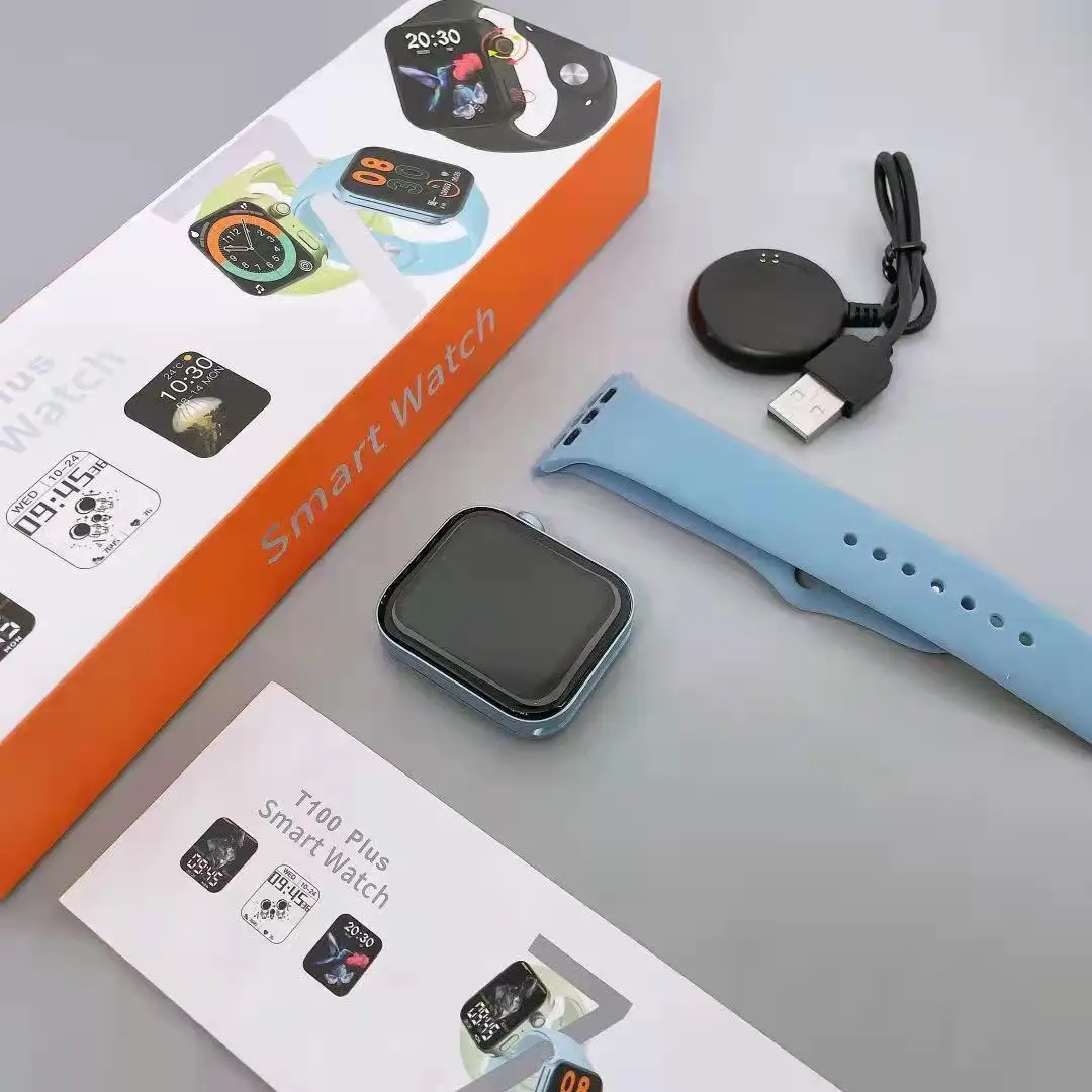 T100 plus smartwatch series 7 new design 1.75 large screen smart watch 7 fitness tracker smart bracelet lock