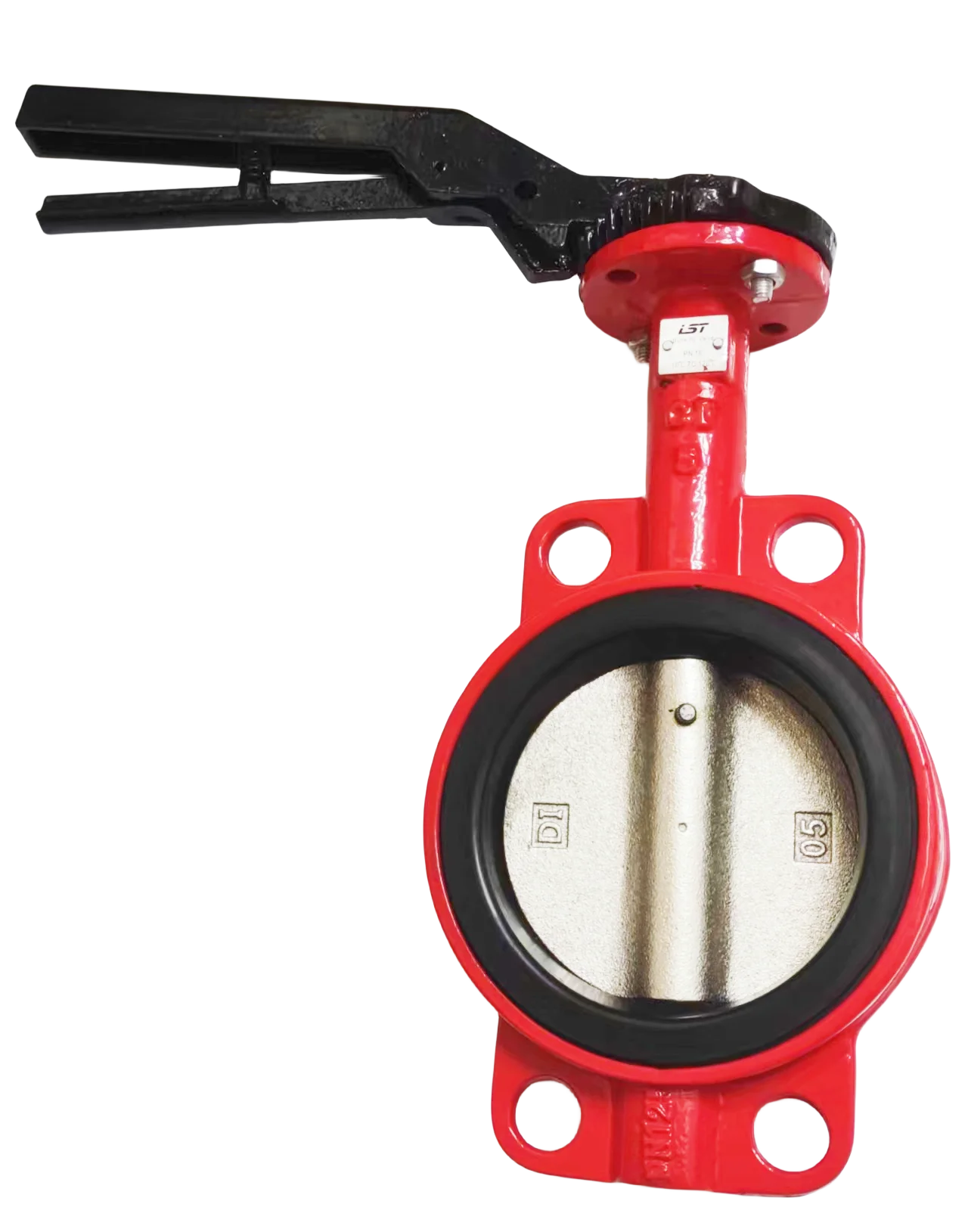 Butterfly valve EPDM seat boring head manual 5-inch red paint oil and water are generally used at room temperature