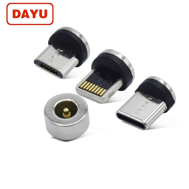 
Magnetic 3 in 1 Type C Micro USB Cable Connector for Android Apple iPhone Mobile 