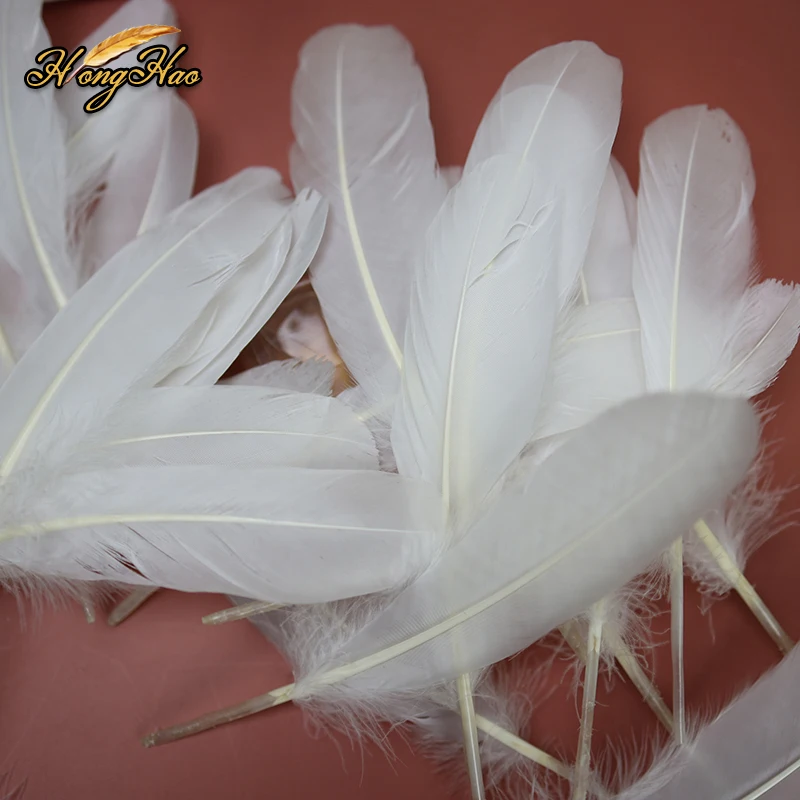 Wholesale Natural White Quill Goose Feathers 15-20cm Dyed for Costume Accessory Carnival Party Wedding Halloween Decor Sale