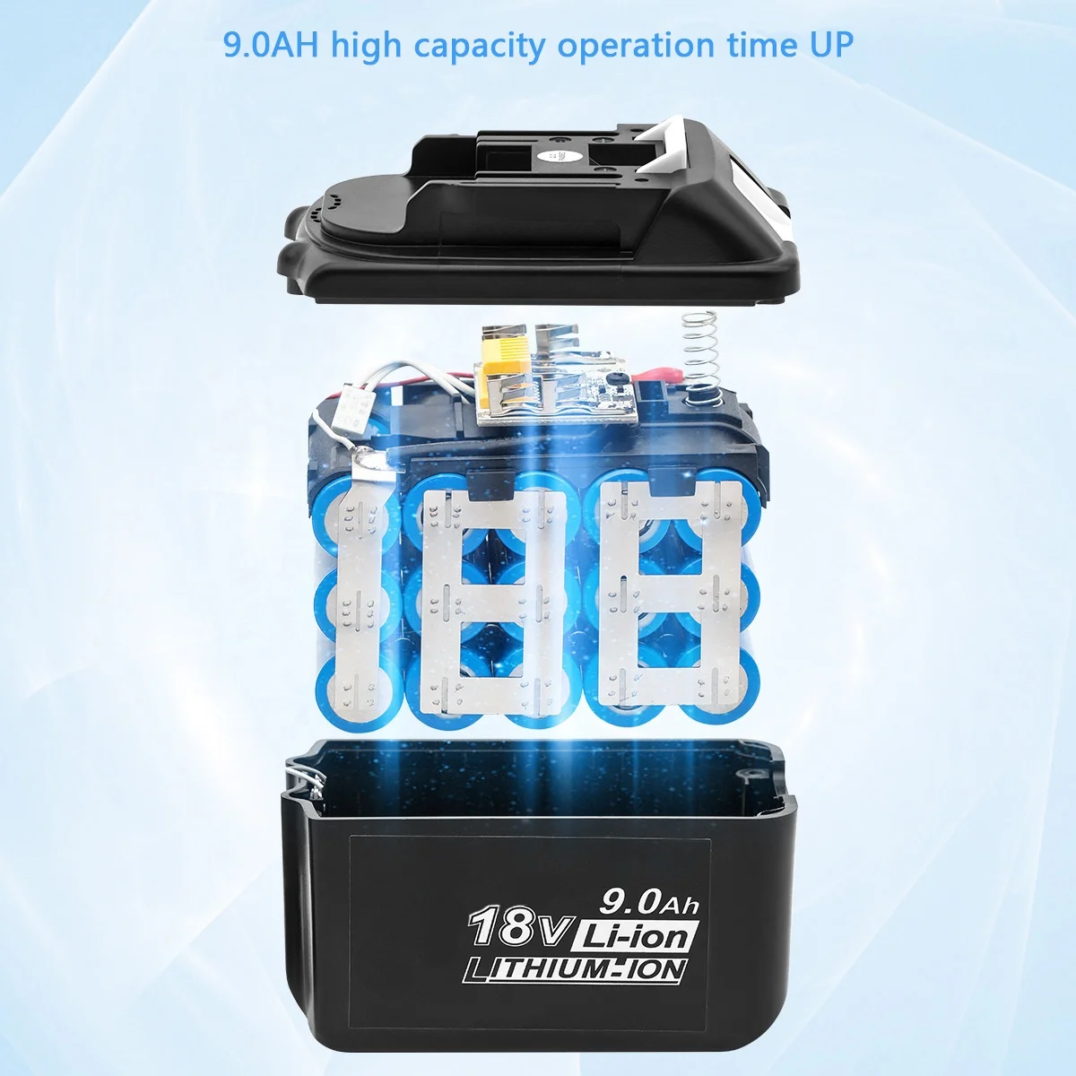 For Makitas Li-ion 18V 9000mAh replacement Rechargeable Power Tool Battery  BL1830 BL860 with LED indicator