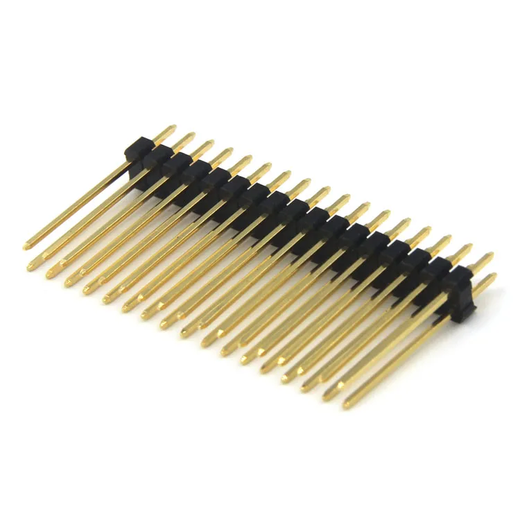 2.54mm H2.5 Double Row Pin Header Custom 2-100 Pins 180 degree DIP Copper Material Long Needle Connector for PCB