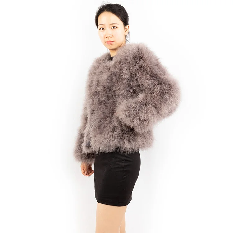 wholesale soft yellow fur coat fluffy women real ostrich feather coat