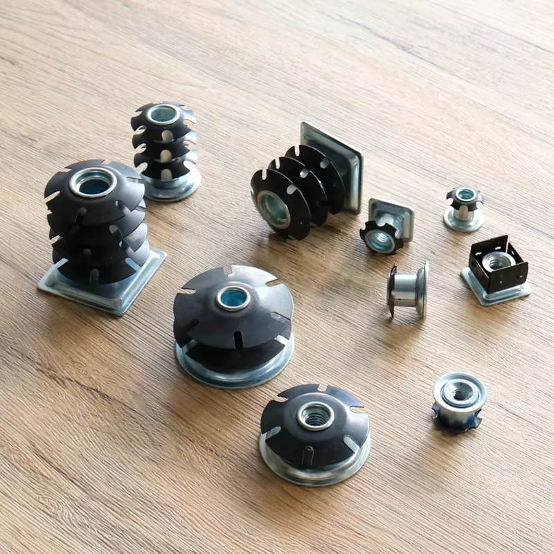 OEM ODM M6 M8 M10 M12 Black Nylon Outdoor umbrella desk chair Tube Pipe to Pipe star sunflower threaded Connecting nuts inserts